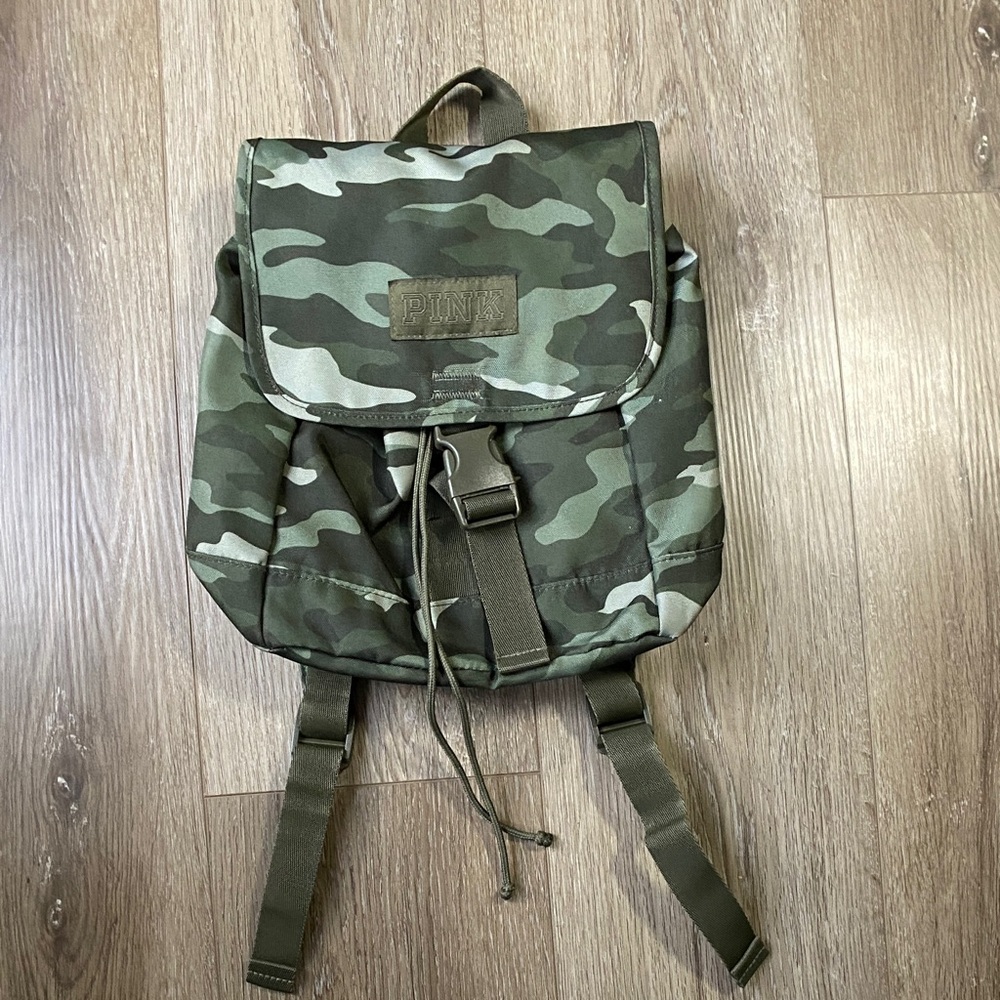 PINK Victoria's Secret Green Camo Backpack
